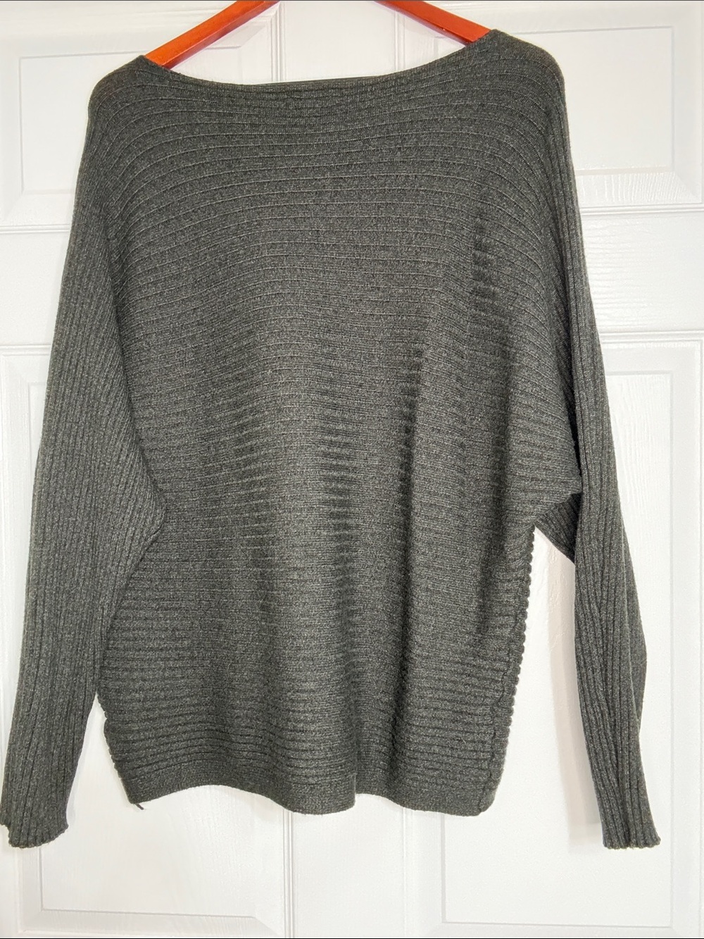 Off-the-Shoulder Ribbed Sweater - Gray - Picture 3 of 4